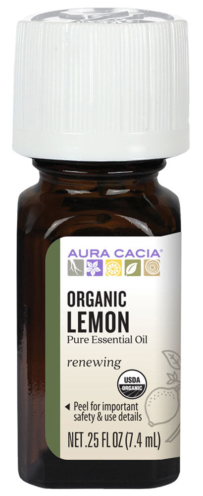 AURA CACIA Lemon Organic Essential Oil (7.4 ml)