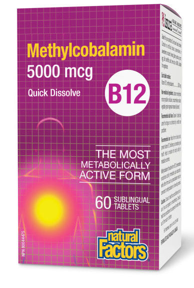 NATURAL FACTORS Vitamin B12 (5000 mcg - 60 sub tabs)