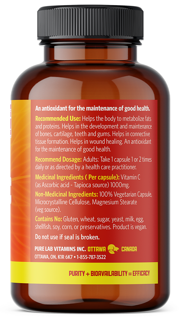 Vitamin supplement bottle with label on a white background