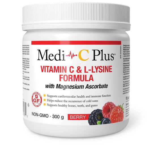 Medi-C - Vitamin C & L-Lysine with Magnesium Ascorbat (Berry - 300 gr) SAVE - Short Dated (01-2026)