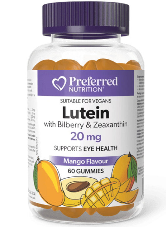 PREFERRED NUTRITION Lutein with Bilberry & Zeaxanthin (60 gummies) SAVE - Short Dated (01-2026)
