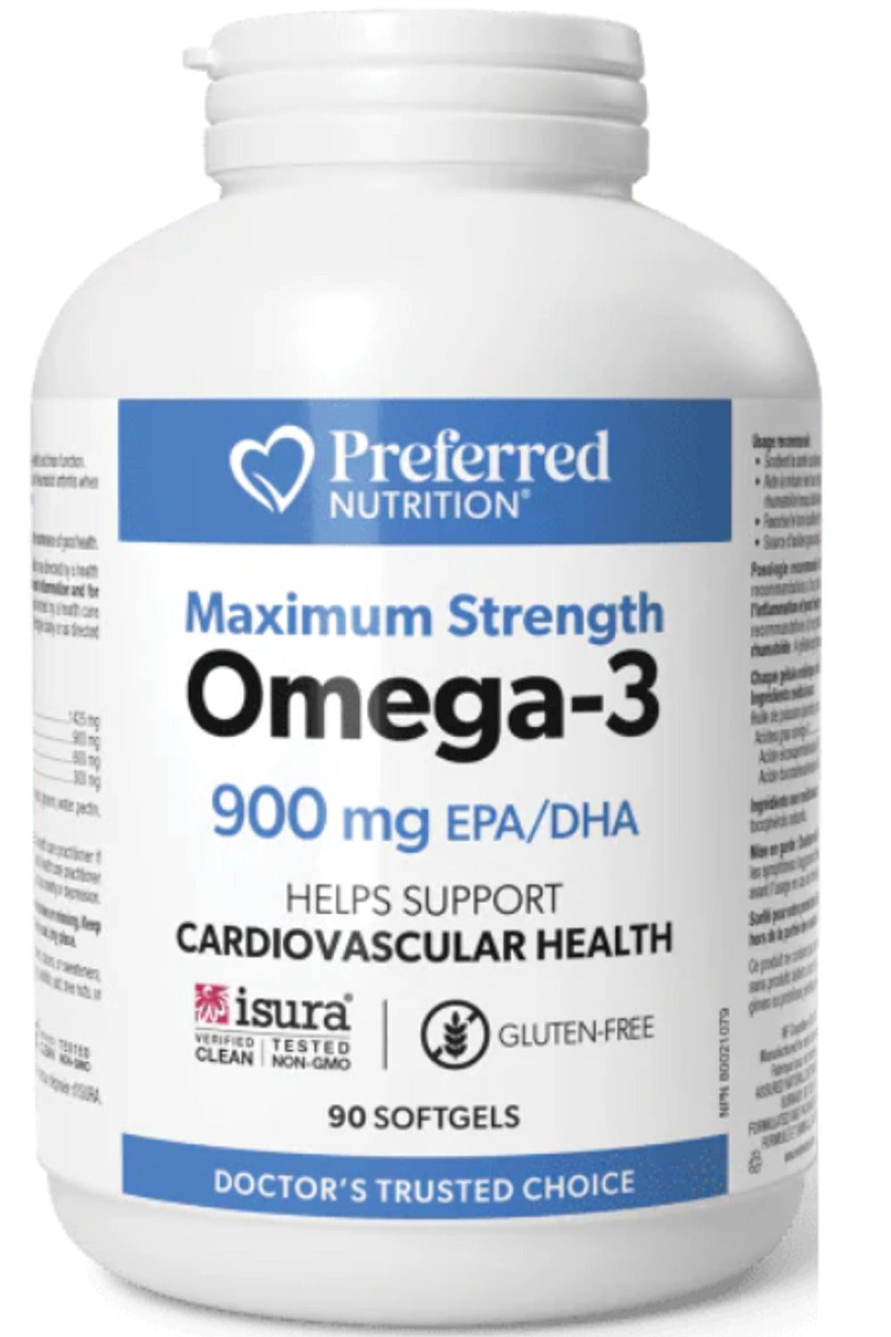 PREFERRED NUTRITION Omega-3 Maximum Strength (900 mg EPA/DHA - 90 EC sgels)