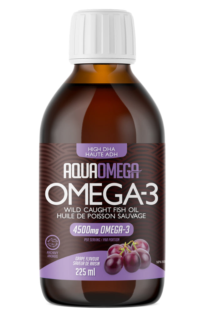 AQUAOMEGA Omega 3 High DHA (Grape - 225 ml)