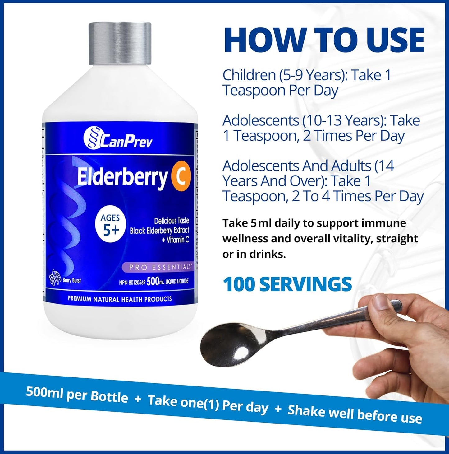 CanPrev Elderberry C Liquid 500ml