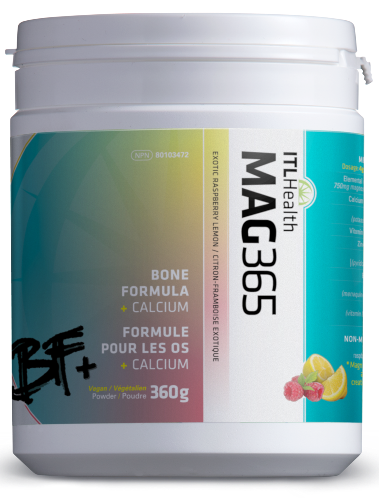 ITL HEALTH MAG365 Bone Formula + Calcium (Exotic Raspberry Lemon)