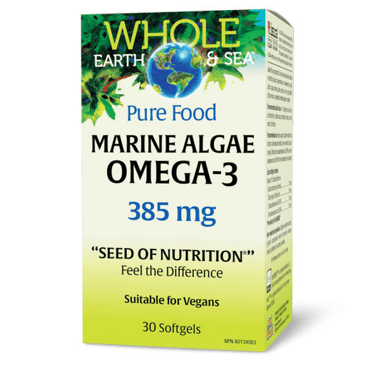 WHOLE EARTH & SEA - Marine Algae Omega-3 (385 mg - 30 softgels)