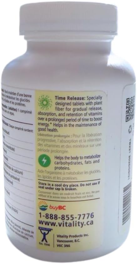 VITALITY Time Release B Complex + C 600 mg
