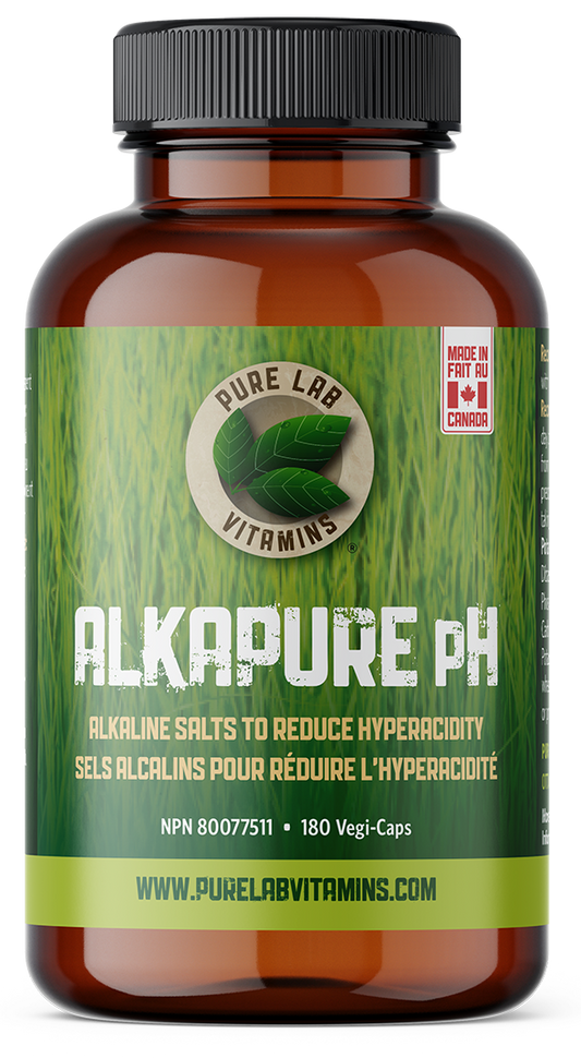 Brown supplement bottle with green label on a white background