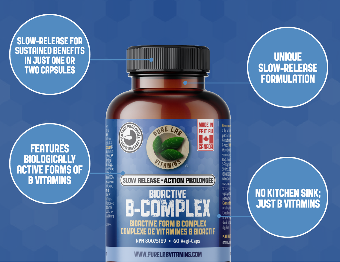 PURE LAB VITAMINS Bioactive B Complex Slow Release (60 veg caps)