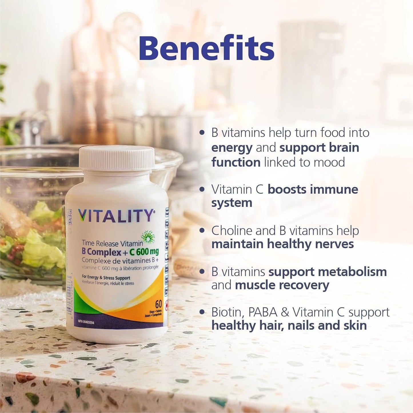 VITALITY Time Release B Complex + C 600 mg