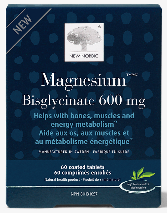 NEW NORDIC Magnesium Bisglycinate (600 mg - 60 Coated Tabs)