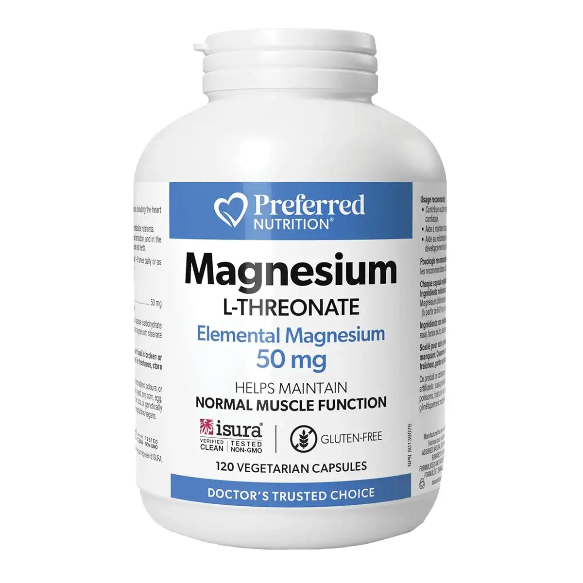 PREFERRED NUTRITION - Magnesium L-Threonate (50 mg - 120 vcaps)
