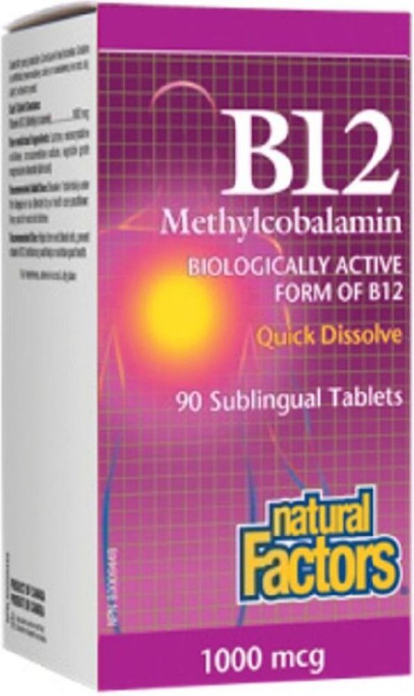 NATURAL FACTORS B12 Methylcobalamin (1000 mcg - 180 tabs)