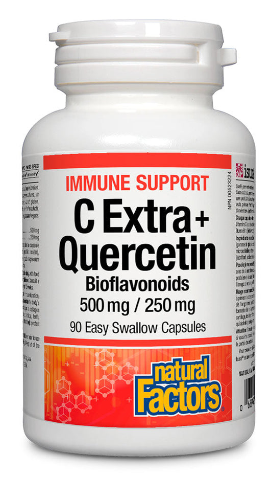 NATURAL FACTORS C Extra + Quercetin (500 mg / 250 mg -  90 veg caps)
