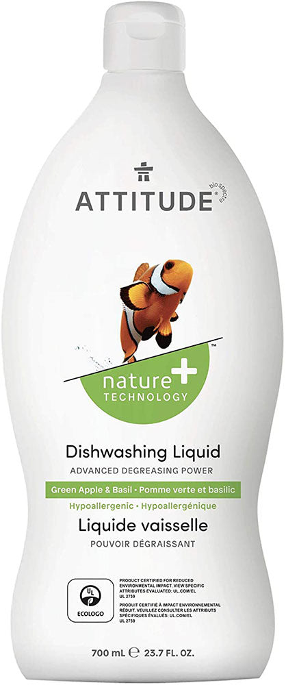 ATTITUDE Dishwash Liquid Green Apple & Basil  (700 ml)