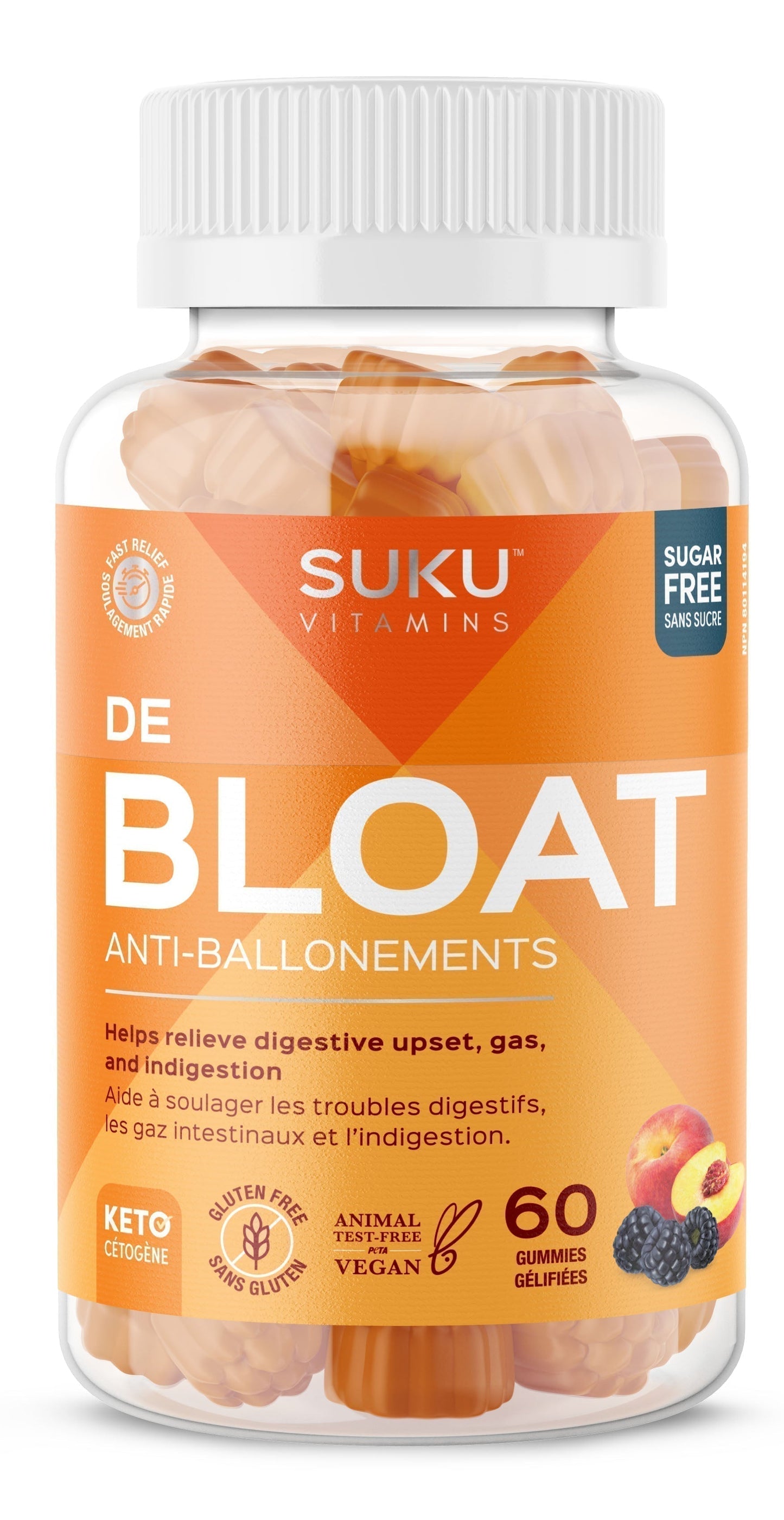 SUKU De Bloat (Berry Peachy - 60 Gummies)