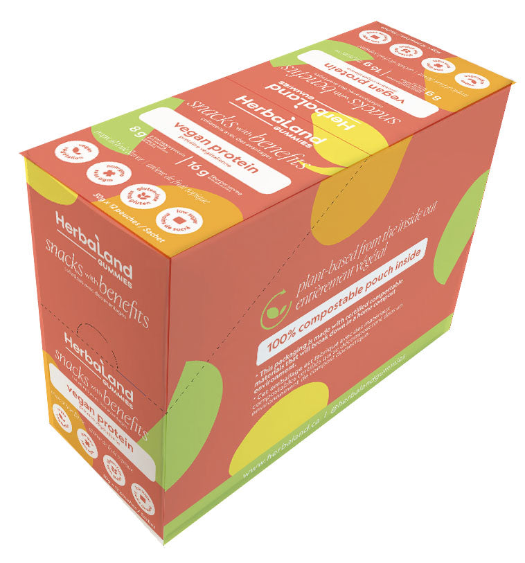 HERBALAND Vegan Protein Gummies Tropical (Box 12 x 50 gr)